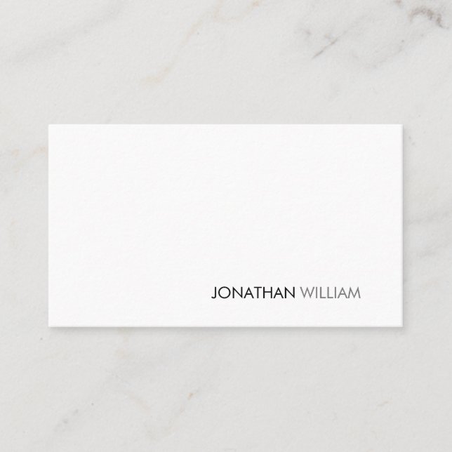 Professional Modern Simple White Minimalist Business Card (Front)