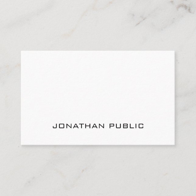 Professional Modern Sleek Design Elegant Plain Business Card (Front)