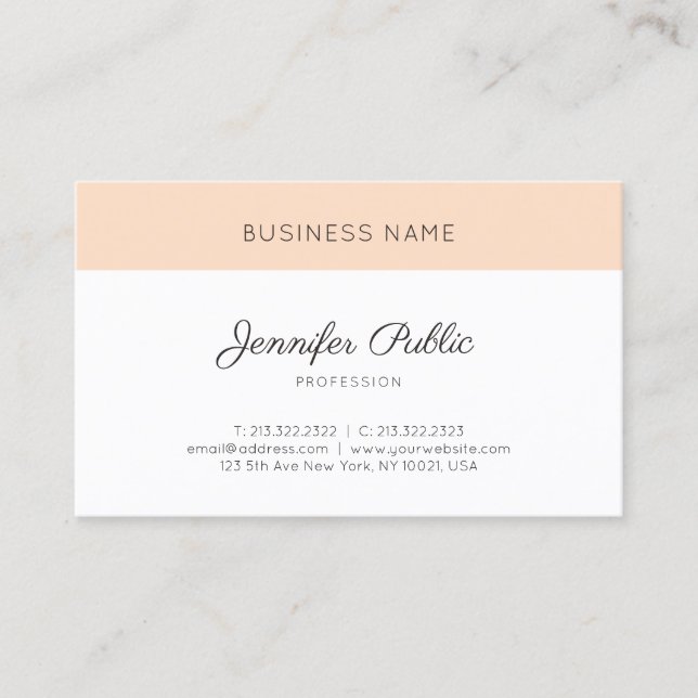 Professional Modern Sleek Design Elegant Plain Business Card (Front)