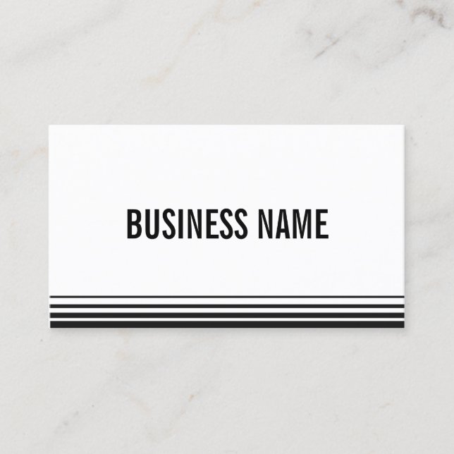 Professional Modern Stripes Bold Business Card (Front)