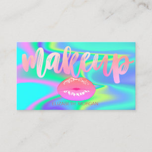 Professional  Modern Stylish Lips,Holographic Business Card