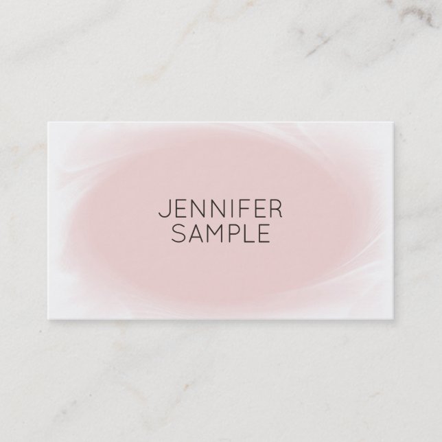 Professional Modern Stylish Minimalist Blush Pink Business Card (Front)