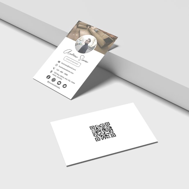 Professional Modern Stylish Scannable QR Code Business Card (Creator Uploaded)