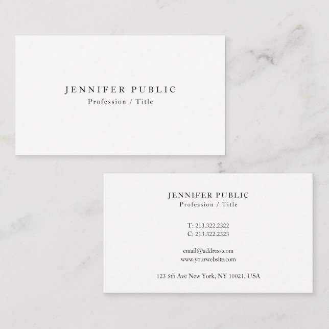 Professional Modern Stylish Simple Design Template Business Card (Front/Back)