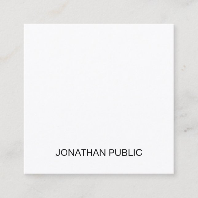 Professional Modern Stylish Simple Template Luxury Square Business Card (Front)