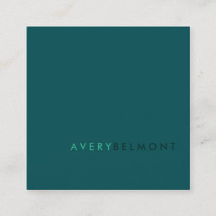 Professional Modern Teal Minimalist Square Business Card