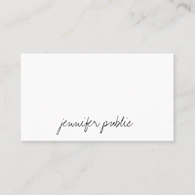 Professional Modern Template Elegant Hand Script Business Card (Front)