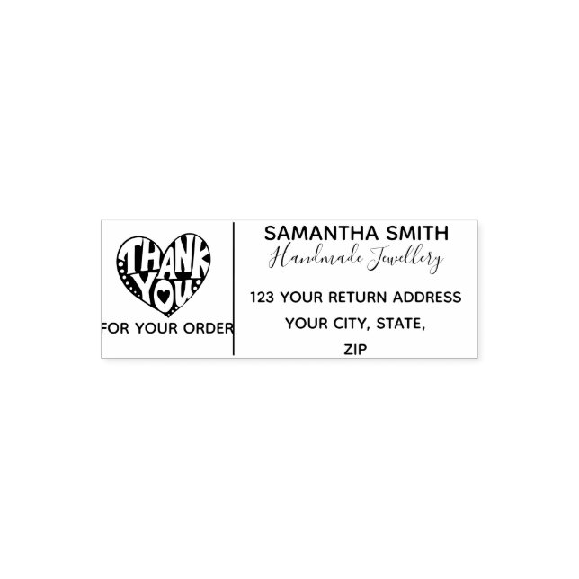 Professional Modern "Thank You" Return Address  Self-inking Stamp (Design)