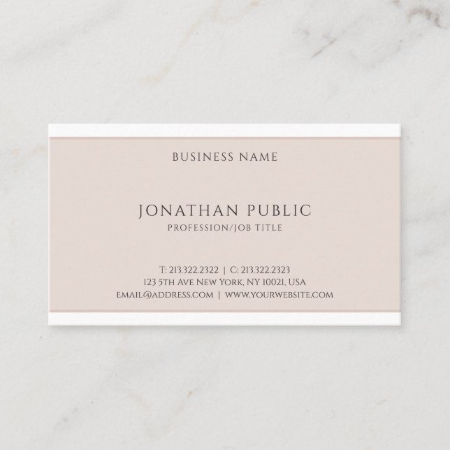 Professional Modern Trendy Elegant Template Business Card (Front)