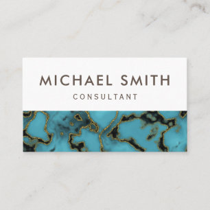 Professional Modern Turquoise Stone Gold Business Card