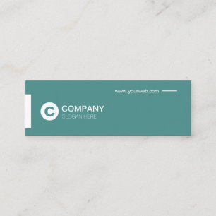Professional Modern Typo Teal Mini Business Card