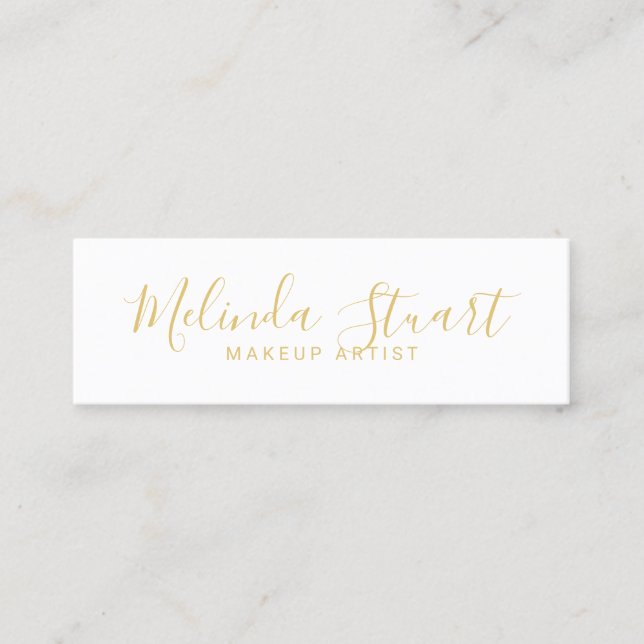 Professional Modern White and Gold Mini Business Card (Front)