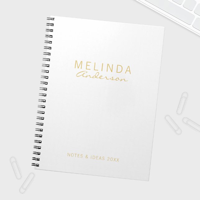 Professional Modern White and Gold Notebook (Creator Uploaded)
