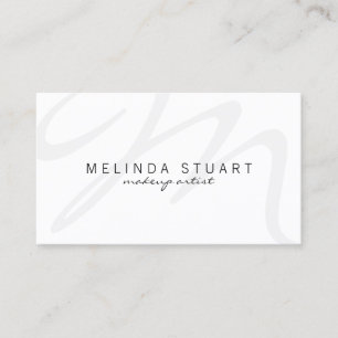 Professional Modern White Monogram Business Card
