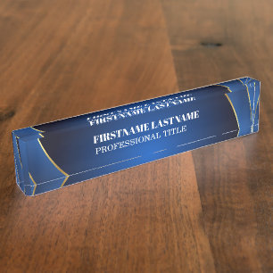 Professional, Modern White , Name, Title Nameplate