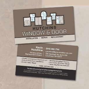 Professional Modern Window & Door Services Business Card