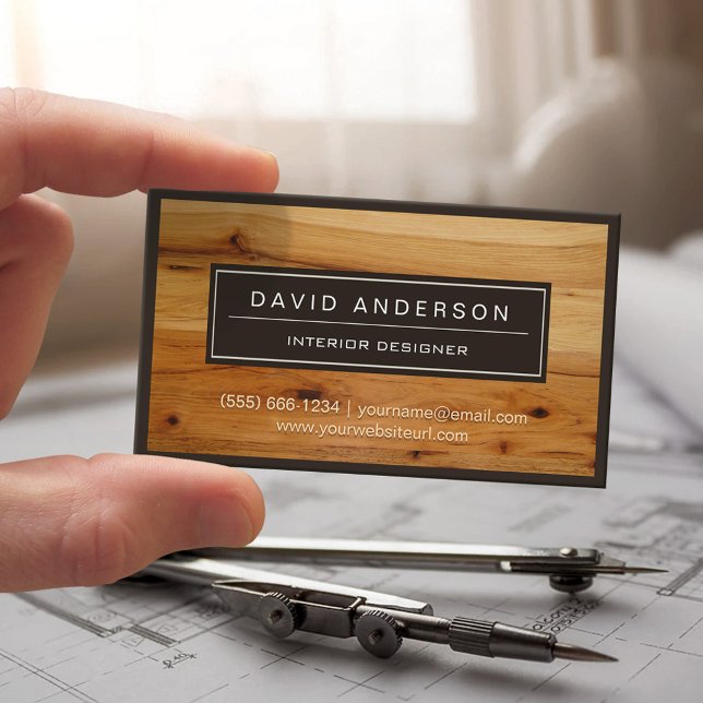 Professional Modern Wood Grain Look Magnetic Business Card (Creator Uploaded)