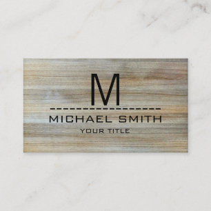 Professional Modern Wood Grain Monogram #4 Business Card