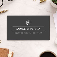 Professional Monogram Accountant CPA Charcoal Grey