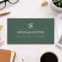 Professional Monogram Accountant CPA Dark Green