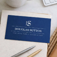 Professional Monogram Accountant CPA Navy