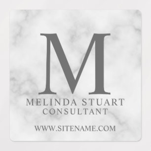 Professional Monogram and Name Business Labels