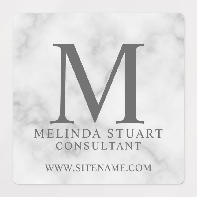 Professional Monogram and Name Business Labels (Design 1)