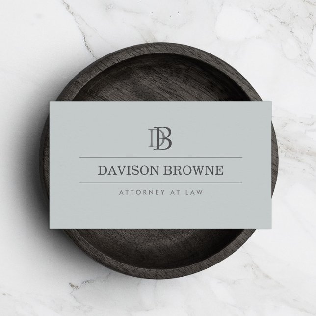 Professional Monogram Attorney, Lawyer Slate Business Card (Creator Uploaded)
