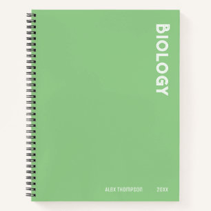 Professional monogram Biology light green for her Notebook