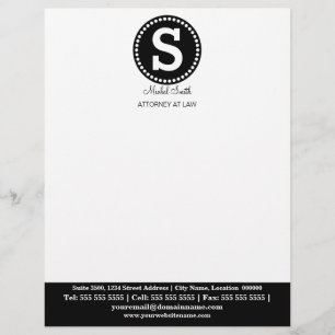 Professional Monogram Black Customized Letterhead