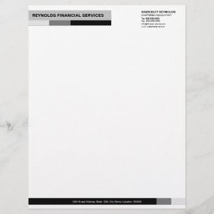 Professional Monogram Black Grey Business Letterhe Custom Letterhead
