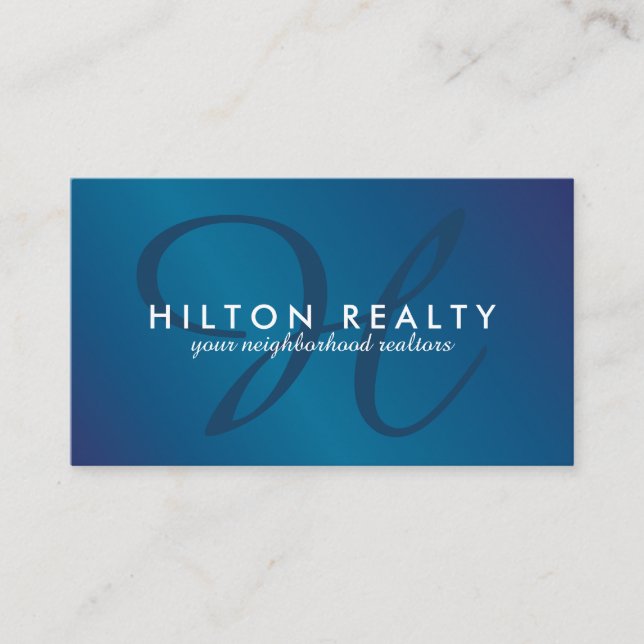 Professional Monogram  Business Card Template (Front)