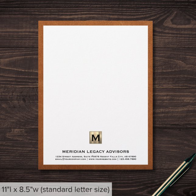 Professional Monogram Business Custom Letterhead (Creator Uploaded)
