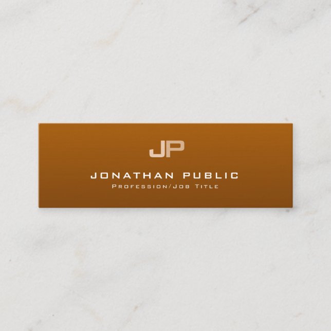Professional Monogram Clean Plain Elegant Modern Mini Business Card (Front)