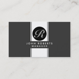 Professional Monogram Elegant Black Groupon Business Card