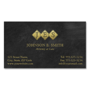 Professional Monogram Elegant Lawyer Attorney Magnetic Business Card