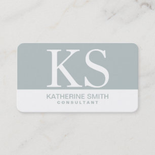 Professional Monogram Elegant Makeup Artist Grey Business Card