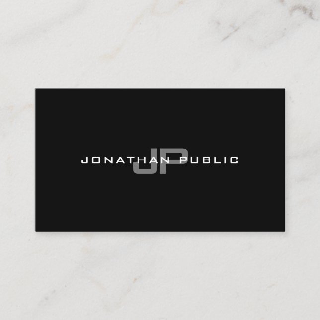 Professional Monogram Elegant Modern Simple Plain Business Card (Front)