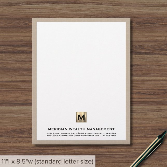 Professional Monogram Financial Letterhead (Creator Uploaded)