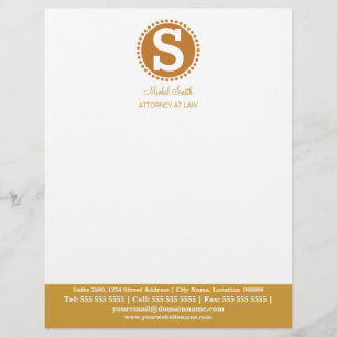 Professional Monogram Gold Custom Letterhead