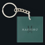Professional Monogram Grey Blue Your Name Key Ring<br><div class="desc">Plain Minimalist Modern Designs. They're all simple, attractive, unique.</div>