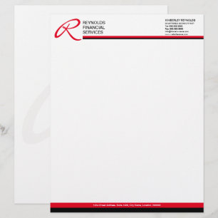 Professional Monogram in Red Business Custom Letterhead