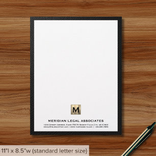 Professional Monogram Legal Letterhead
