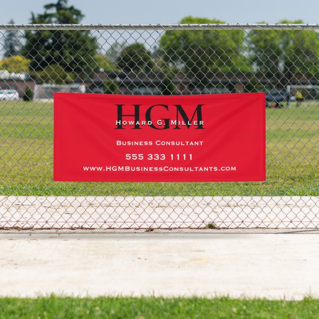 Professional Monogram Logo Red Black Business Banner (Insitu)