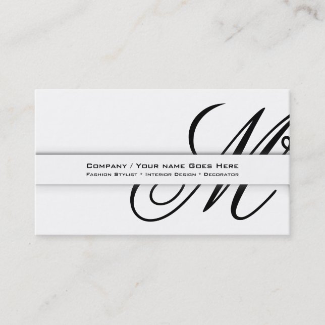 Professional monogram "M" business CUSTOM Business Card (Front)