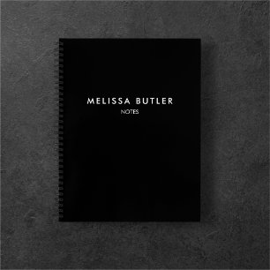 Professional Monogram Minimalist Black Notebook