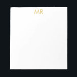 Professional Monogram Minimalist Plain Name Notepad<br><div class="desc">Classical Professional Simple Design. Easy Editing Tools. Different Card Types and Sizes,  Color and Font Choices.</div>
