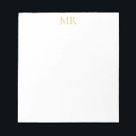 Professional Monogram Minimalist Plain Name Notepad<br><div class="desc">Classical Professional Simple Design. Easy Editing Tools. Different Card Types and Sizes, Color and Font Choices.</div>