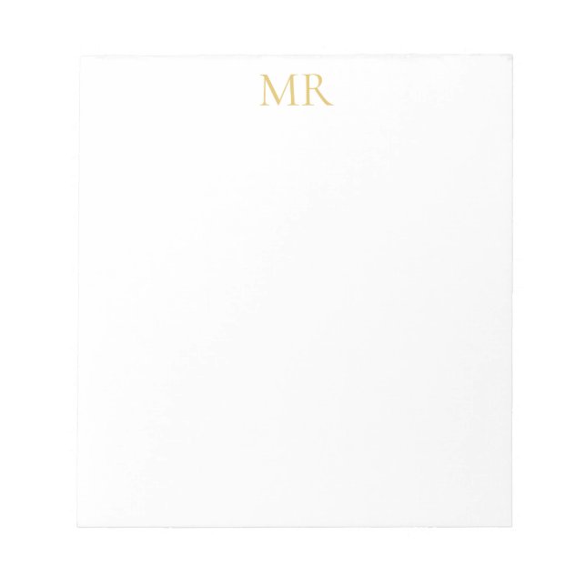 Professional Monogram Minimalist Plain Name Notepad (Front)