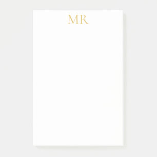 Professional Monogram Minimalist Plain Name Post-it Notes